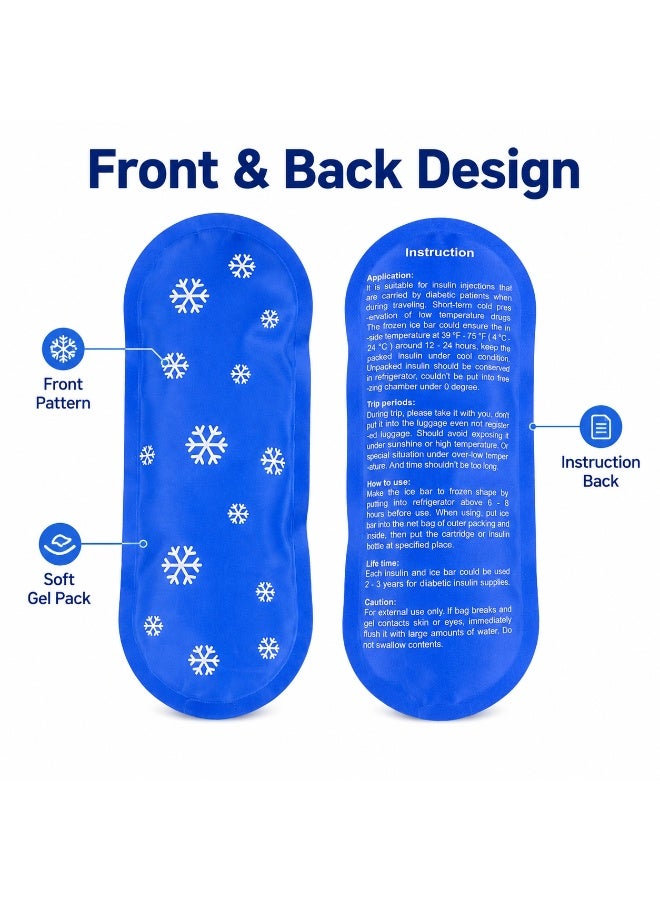 SRLIWHITE 4 Pack Reusable Ice Packs, Blue Gel Cold Packs, Portable Freezer Packs for Lunch Bag, Travel, Outdoor Picnic, Medicine Pouch, Daily Cooling Use - Image 3
