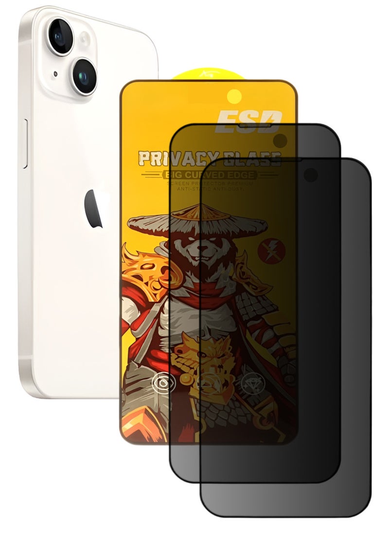 ESD 2 Pieces Tempered Dustproof Privacy Glass Screen Protector Compatible For iPhone 14 Plus - Image 1