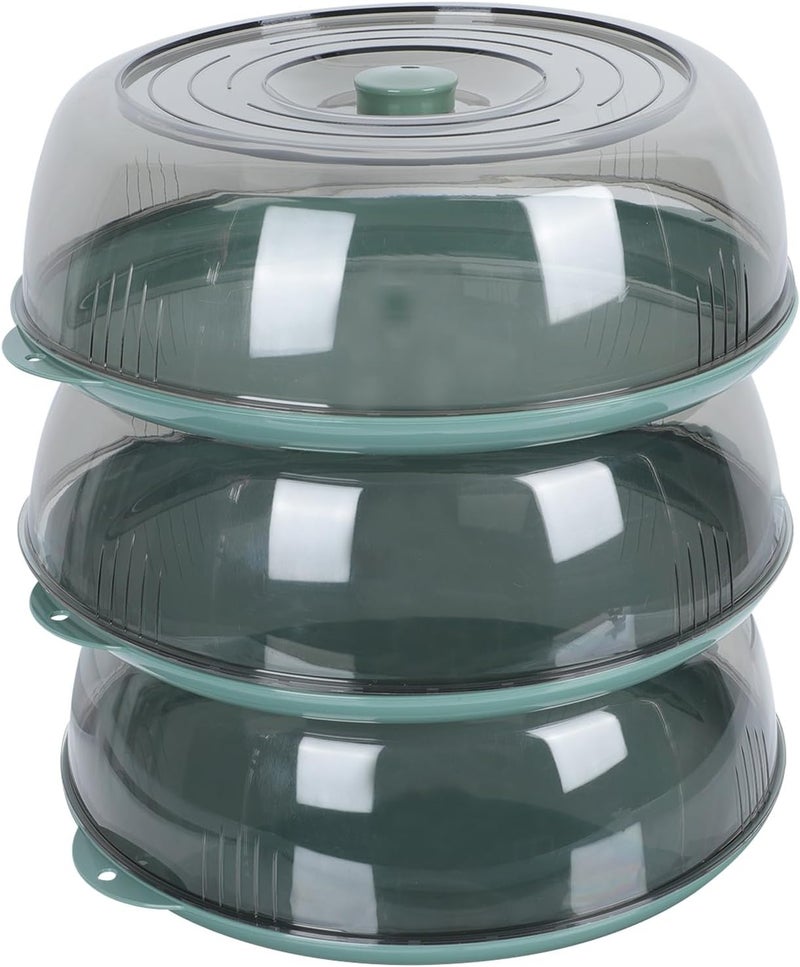 Insulated Food Cover for Household Vegetable and Dessert Protection, Pet Material 3-layer Green Mesh, Dustproof Dining Table Food Warmer for Winter Storage and Leftovers - Image 1