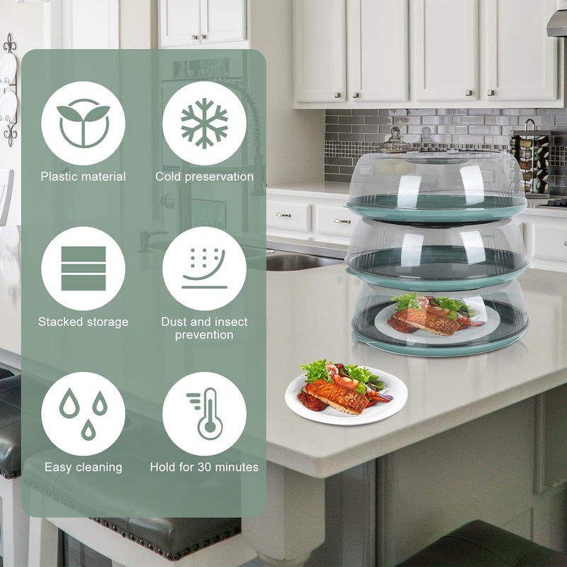 Insulated Food Cover for Household Vegetable and Dessert Protection, Pet Material 3-layer Green Mesh, Dustproof Dining Table Food Warmer for Winter Storage and Leftovers - Image 5