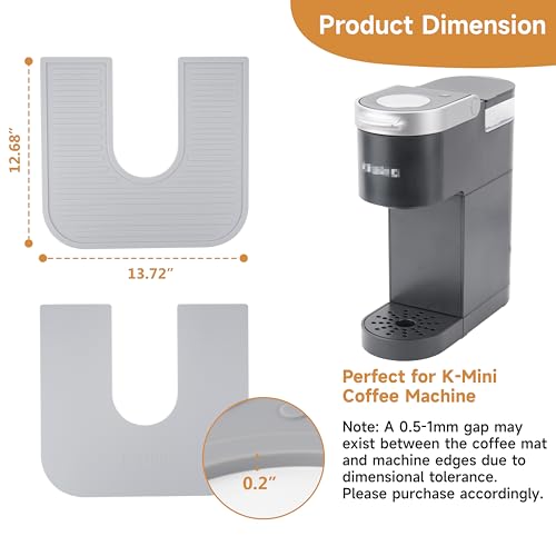 Kiicii Silicone Coffee Mat for Keurig K-Mini Coffee Maker, Coffee Bar Accessory for Countertop, Espresso Machine Accessories, Splash-proof, Easy to Move, Dishwasher Safe - Image 2