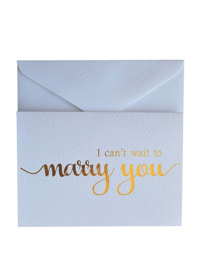 MAGJUCHE - I Can'T Wait To Marry You Wedding Day Card To Your Bride Or Groom Gold Foil Notecard Love Note Before I Do - Image 1
