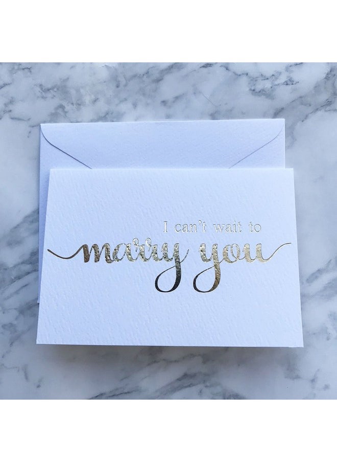 MAGJUCHE - I Can'T Wait To Marry You Wedding Day Card To Your Bride Or Groom Gold Foil Notecard Love Note Before I Do - Image 1