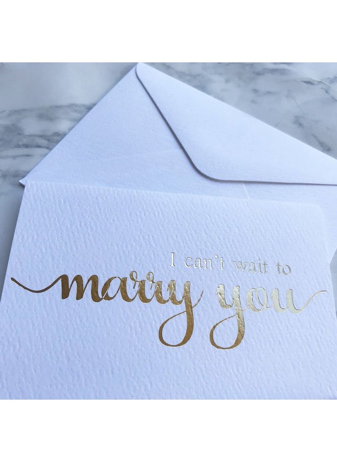 MAGJUCHE - I Can'T Wait To Marry You Wedding Day Card To Your Bride Or Groom Gold Foil Notecard Love Note Before I Do - Image 1