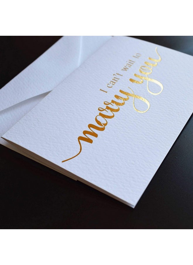 MAGJUCHE - I Can'T Wait To Marry You Wedding Day Card To Your Bride Or Groom Gold Foil Notecard Love Note Before I Do - Image 1