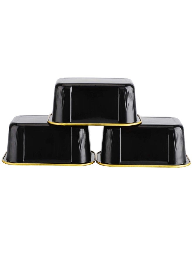 EUSOAR Aluminum Foil Cups, 5.7oz 50pcs Baking Cups with Lids, Snacks Desserts Flan, Cupcake Pie Ramekin, Recyclable Catering Shower Wedding Party Favor Baking Cups-Black Gold - Image 2