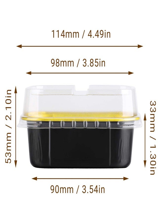 EUSOAR Aluminum Foil Cups, 5.7oz 50pcs Baking Cups with Lids, Snacks Desserts Flan, Cupcake Pie Ramekin, Recyclable Catering Shower Wedding Party Favor Baking Cups-Black Gold - Image 4