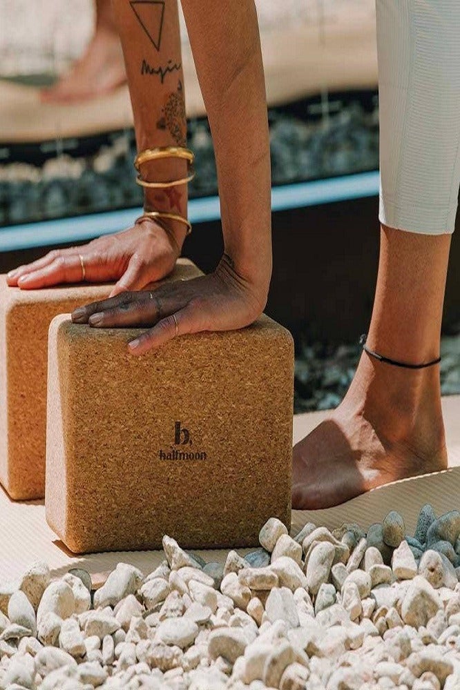 HALFMOON Cork Block 4″ | Larger Natural Cork Yoga Block with Rounded Edges for Stability and Comfort - Image 2