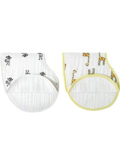 aden + anais aden + anais Burpy Baby Bib, 100% Cotton Muslin, 4 Layer Multi Use Burping Cloth, Super Soft & Absorbent Burp Rag for Infants, Newborns and Toddlers, 2 Pack, Jungle Jam  - Image 1