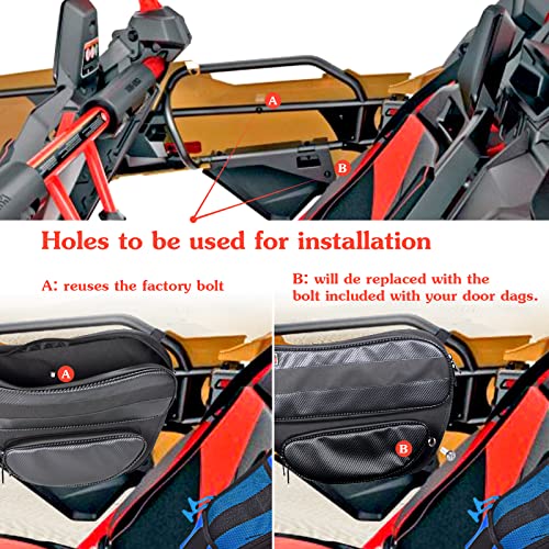 Goldfire Rear Door Tool Organizer Bags UTV X3 Storage Bag Accessories Rear Upper Lower Door Bags Gear Bag Fits for Can Am Maverick X3 Max Turbo R 2017-2024(Black) - Image 2