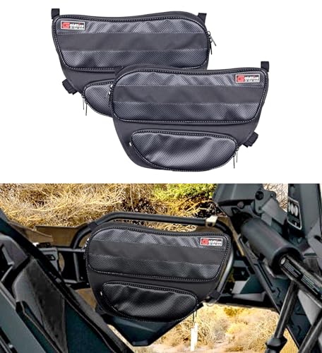 Goldfire Rear Door Tool Organizer Bags UTV X3 Storage Bag Accessories Rear Upper Lower Door Bags Gear Bag Fits for Can Am Maverick X3 Max Turbo R 2017-2024(Black) - Image 1