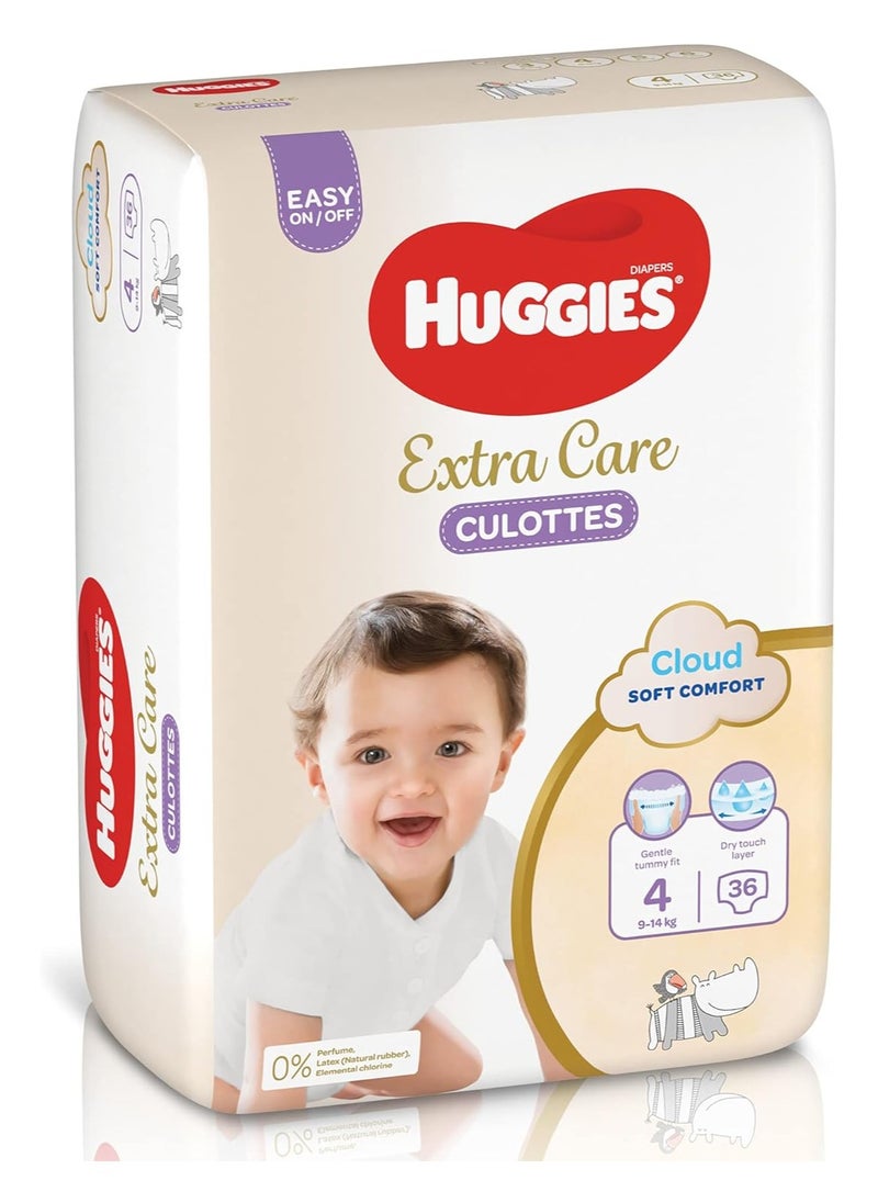 Huggies - Huggies, Extra Care Culottes, Size 4, 9-14 kg, 36 Diaper Pants - Image 1