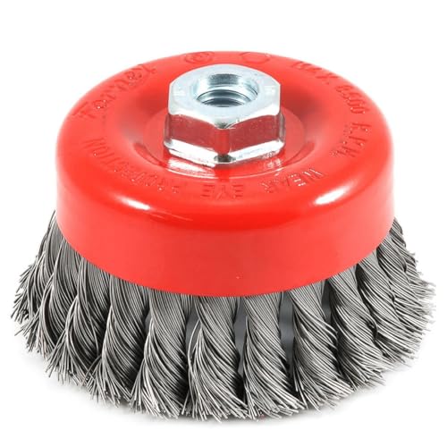 Forney 72753 4-Inch by 5/8-11 Knotted Cup Brush .020 Carbon Steel - Image 4