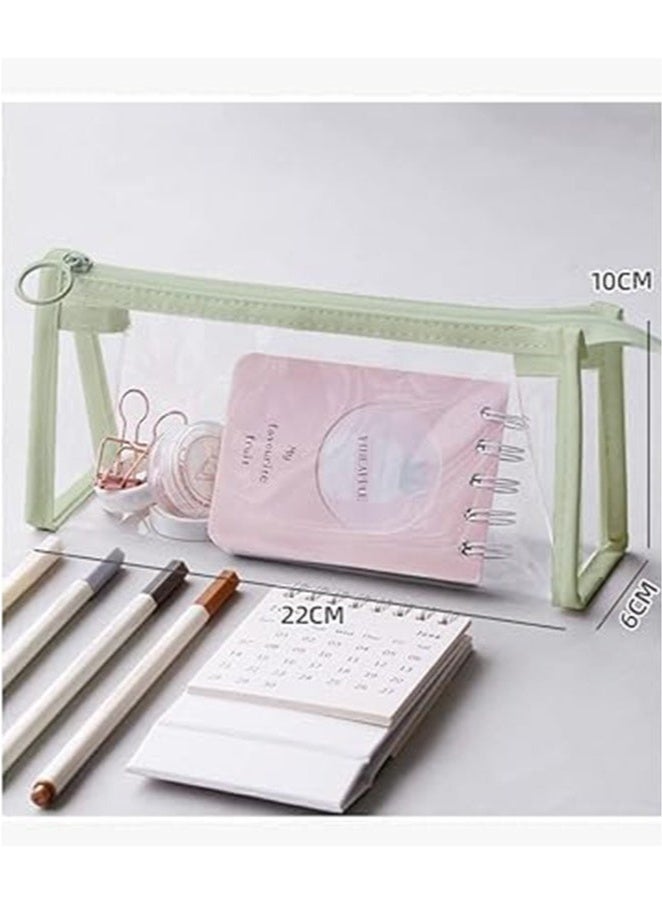2PCS clear pencil cas, Big Capacity Pencil Case, transparent pouch, makeup bag, Clear Exam Pencil Case, Waterproof PVC Zippered Cosmetic Storage Pouch, Travel Luggage Pouch Make up Cosmetic Bag  - Image 4