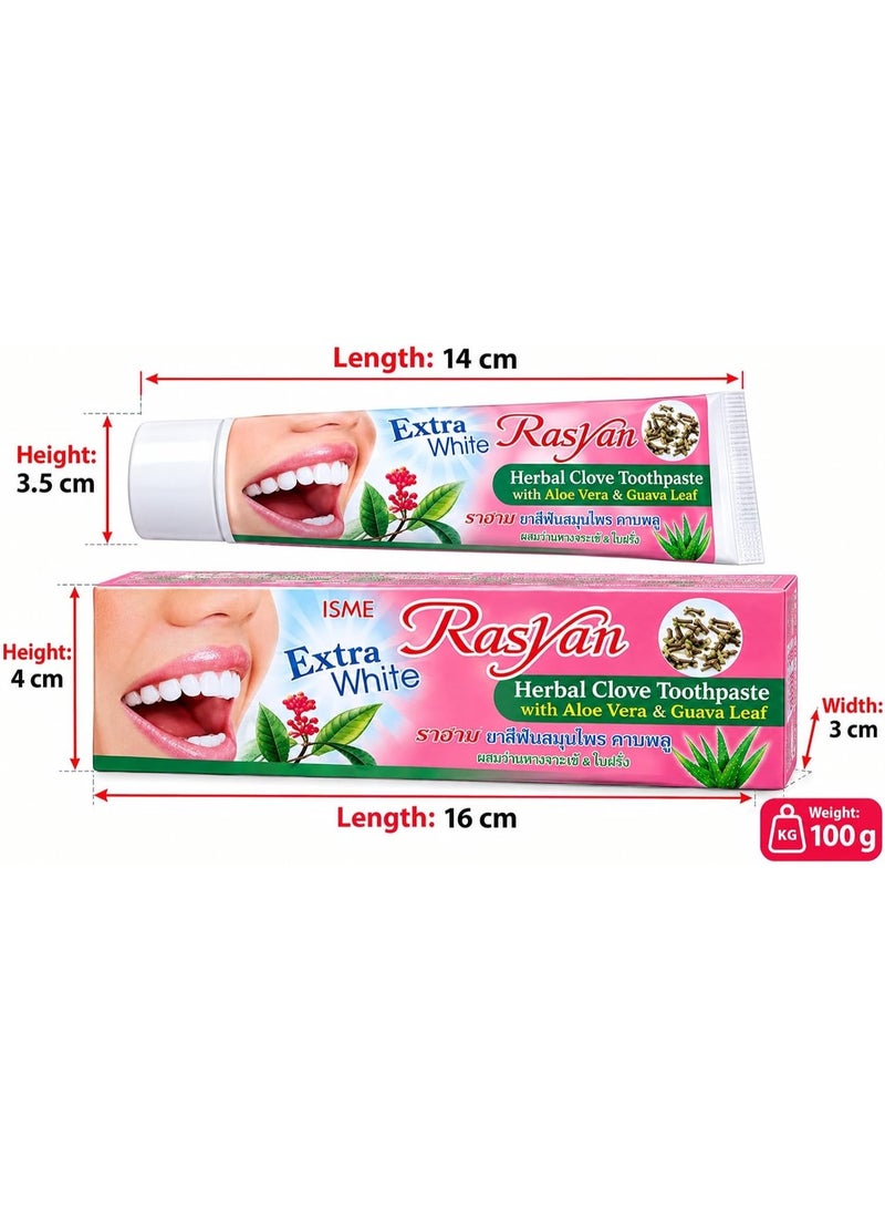 Rasyan Herbal Clove Toothpaste with Aloe Vera &Guava Leaf-100g - Image 2