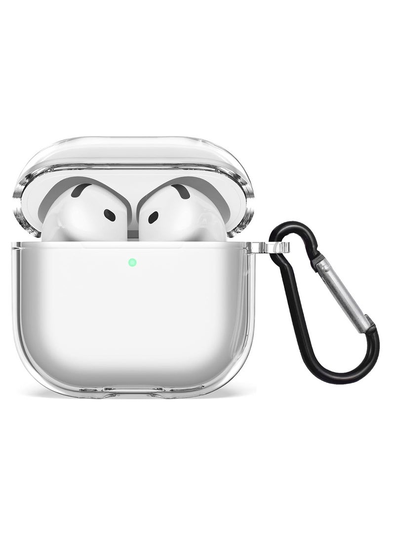 CATANES ( for Airpods 4 2024 ) Case Soft Silicone Elegant Cover with Keychain / Clear Color  - Image 1