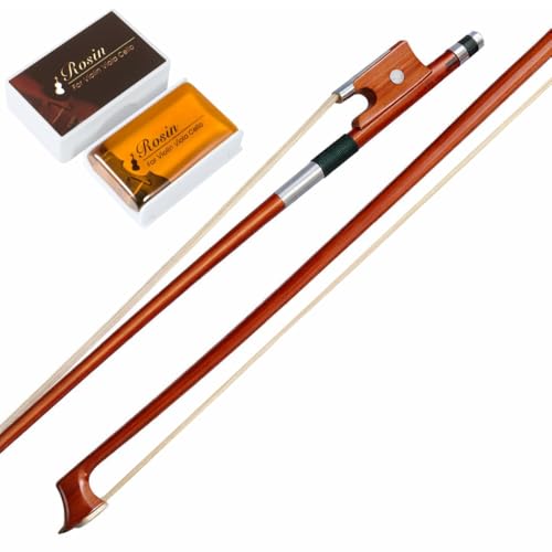 MOCKING BIRD 4/4 Violin Bow with Rosin| Straight Brazilwood & Natural Violin Bow Horse hair for All types of Violin/Viola| Best for Students & Professionals - Image 1