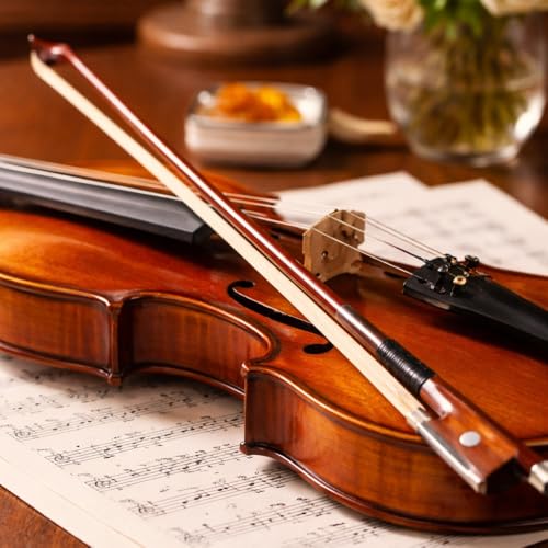 MOCKING BIRD 4/4 Violin Bow with Rosin| Straight Brazilwood & Natural Violin Bow Horse hair for All types of Violin/Viola| Best for Students & Professionals - Image 5