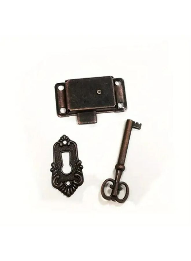 Antique Iron Door Lock With Key Green Bronze Vintage Wood Box Cabinet Wardrobe Furniture Hardware Ideal For Christmas Halloween Gifts - Image 5