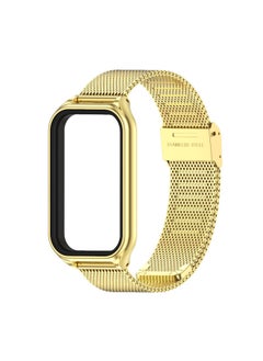 Redmi Band 2 Milanese Metal Three-bead Stainless Steel Wristband Suitable For XiaomiBand 8 Active-Color:Milan Buckle-Gold-Specifications:for Redmi Band2/Mi Band 8 Active