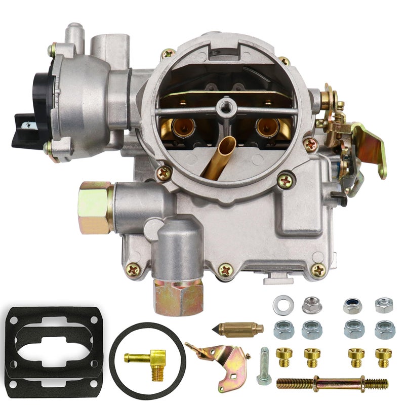 Marine Carburetor for Mercruiser 30L 25L 2 barrel Carburetor 4 CYL Engines Mercarb Carb with Jets Long Linkage and Gaskets Electric chokeReplace 3310864940A01 Base Bolt Pattern 3 34 X 2 inches