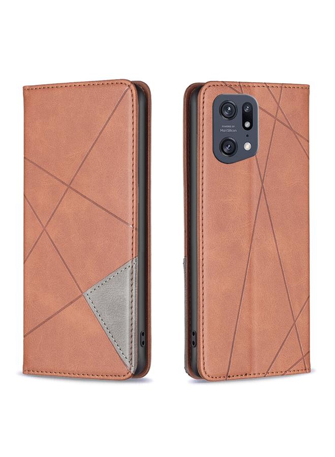 اس-توب جراب هاتف OPPO Find X5 Pro من الجلد المغناطيسي غير المرئي - Image 1