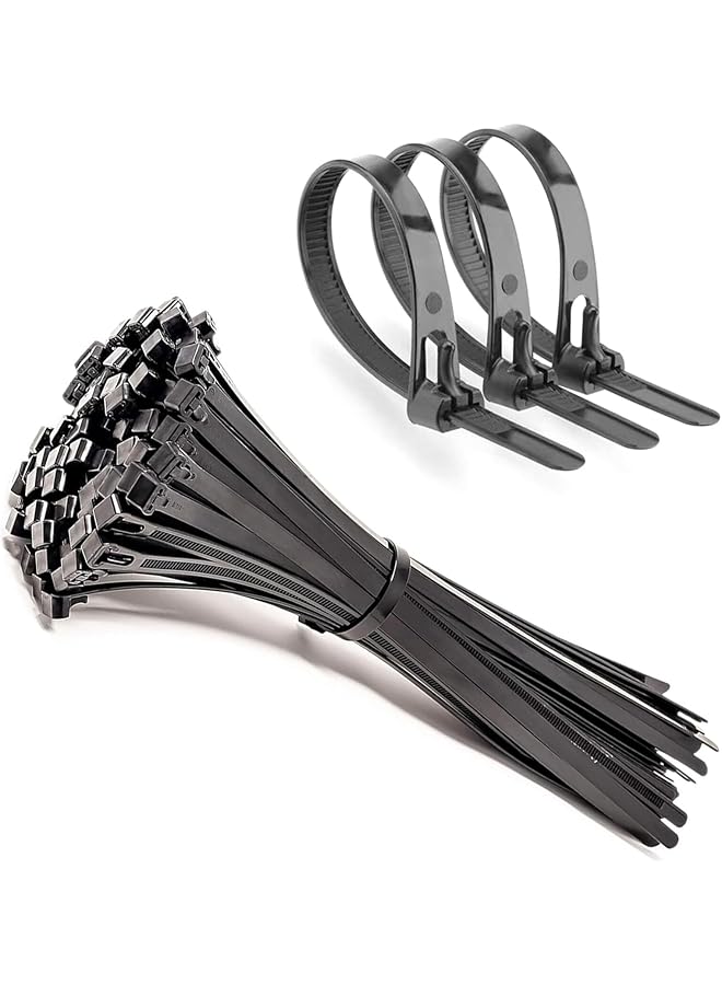 erorex 100 Pcs Plastic Buckle Straps For Cable Heavy Duty Zip Ties Reusable Cord Organizer For Appliances - Image 1