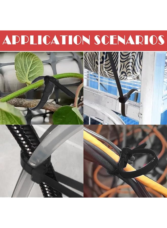 erorex 100 Pcs Plastic Buckle Straps For Cable Heavy Duty Zip Ties Reusable Cord Organizer For Appliances - Image 4