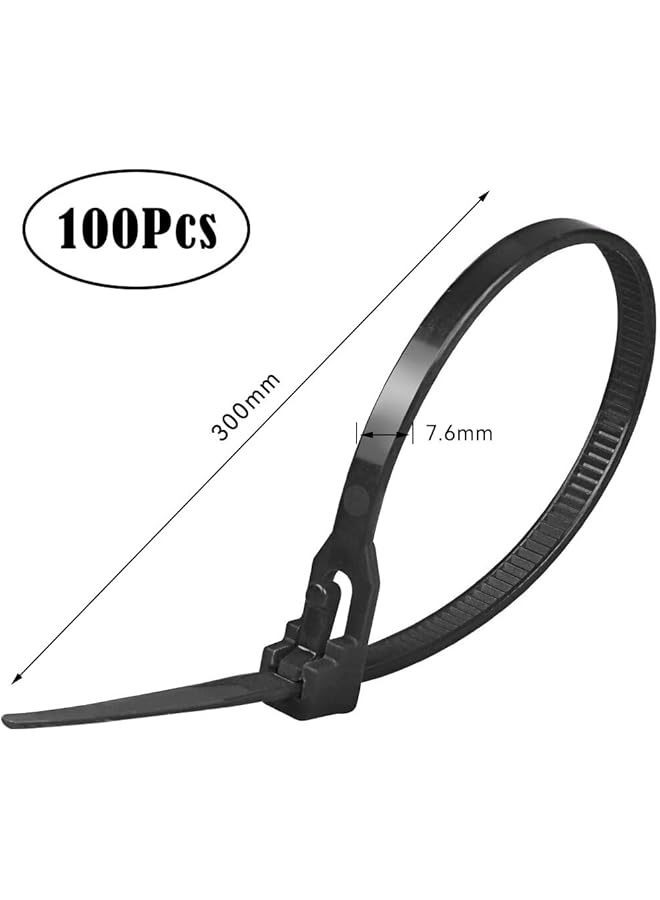 erorex 100 Pcs Plastic Buckle Straps For Cable Heavy Duty Zip Ties Reusable Cord Organizer For Appliances - Image 2