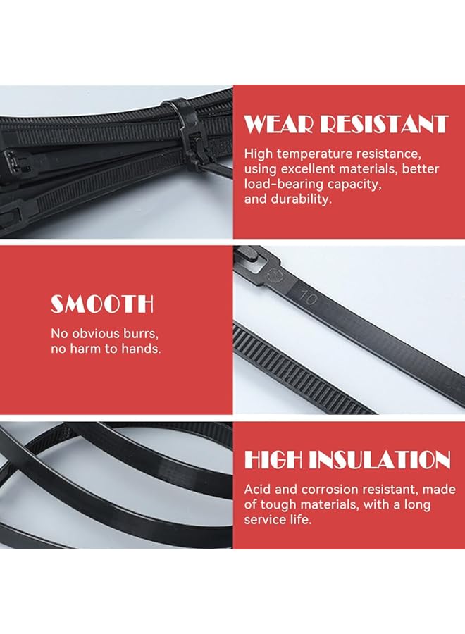 erorex 100 Pcs Plastic Buckle Straps For Cable Heavy Duty Zip Ties Reusable Cord Organizer For Appliances - Image 3