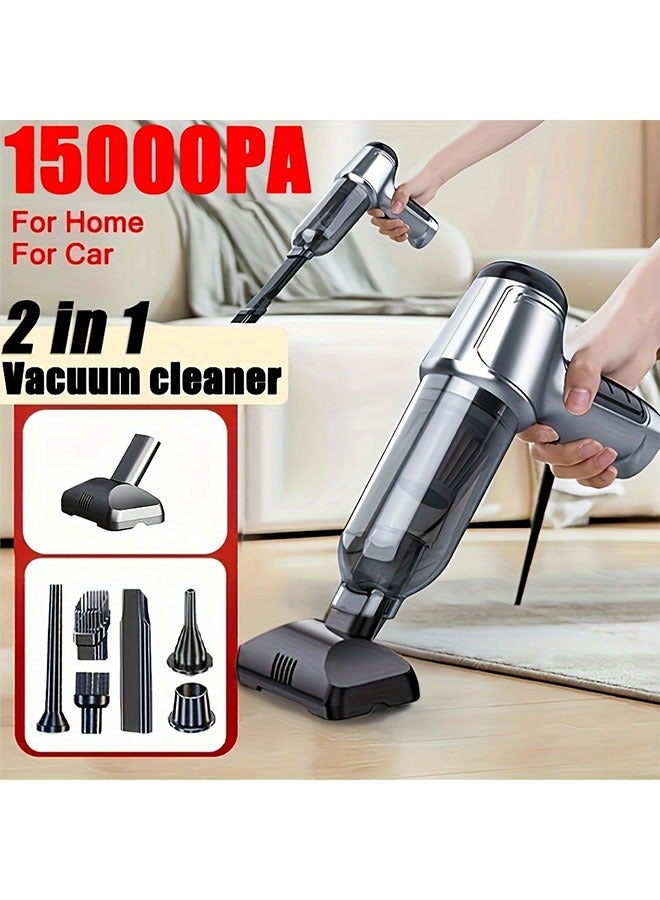 WINEENEE 2-in-1 Wireless Handheld Vacuum Cleaner, High Suction Power Portable Car And Home Dust Sweeper With Floor Brush Attachment, Cleaning Tools - Image 1