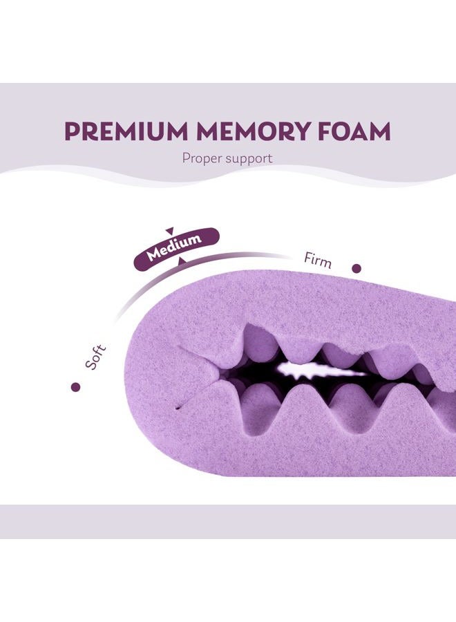 MLILY 4 Inch Egg Crate King Memory Foam Mattress Topper, Lavender Scent Gel Infused Foam Mattress Topper for Pressure Relief, CertiPUR-US Certified King Bed Topper, Purple, 76"×80" - Image 2