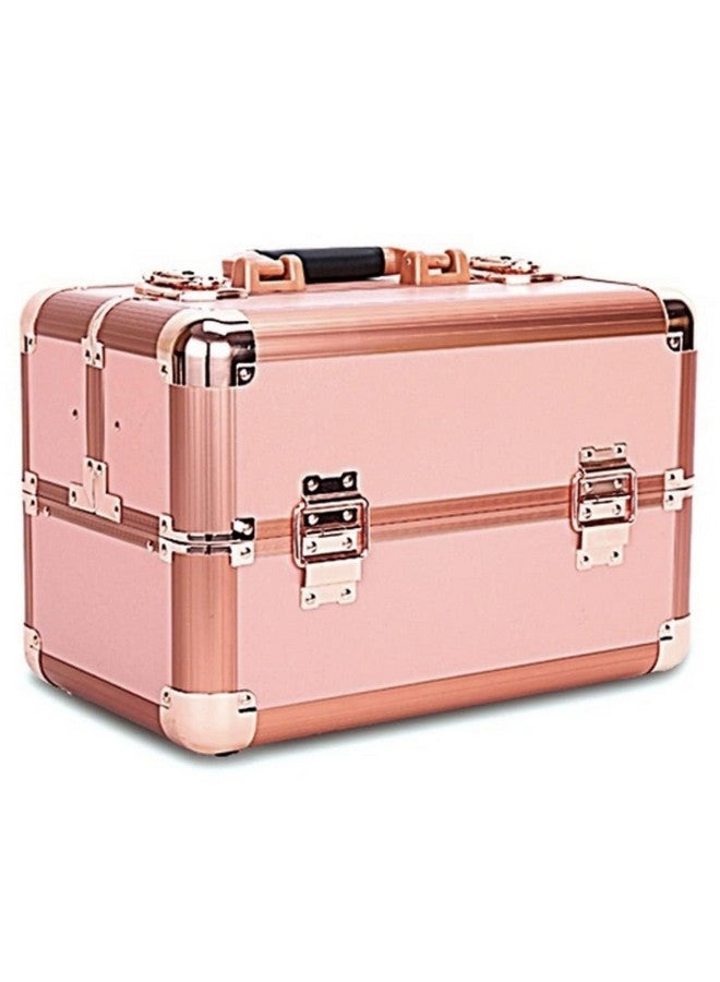 ADSON Professional Beauty Makeup Box Cosmetic Vanity Case/Box (Rose Gold 6) - Image 3