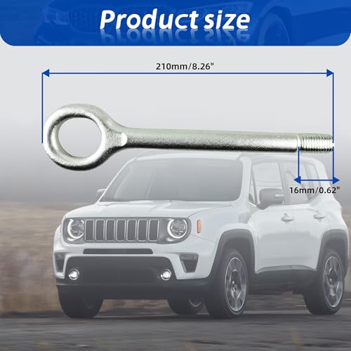 AAAWZDWD for Jeep Renegade Compass Tow Hook,for Fiat 500 Tow Hook Compatible with 500 Abarth Ducato 500L 500X Towing Eye Hook#51798113 1612882780 68256663A - Image 3