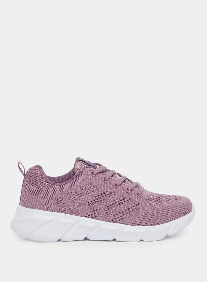Styli Styli Textured Mesh Lace Up Sneakers