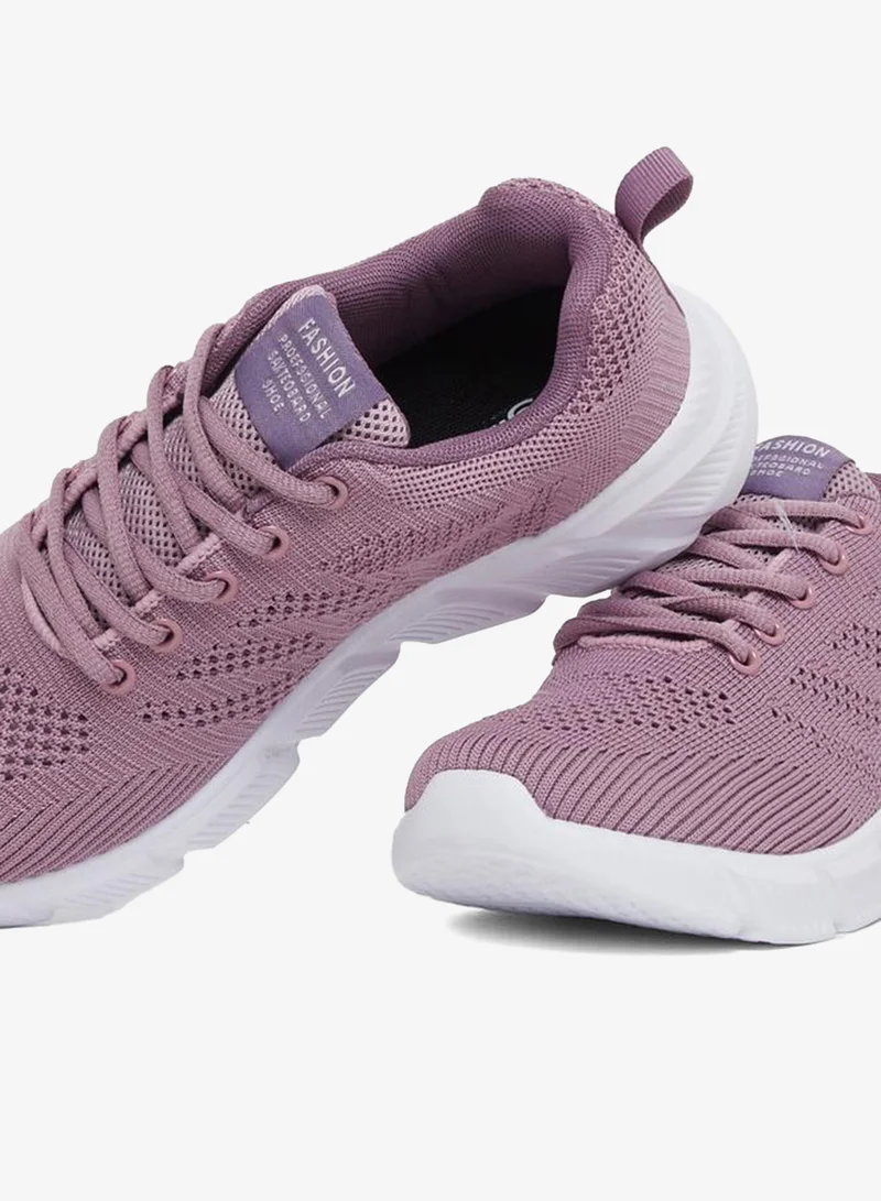 Styli Active Textured Mesh Lace Up Sneakers