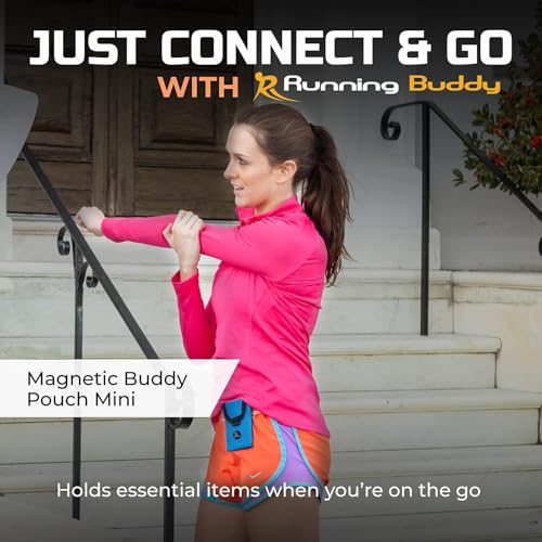 Running Buddy Fanny Pack Waist Pouch - 3.75 x 4 in, Blue - Running Belt Bag with Water-Resistant, Magnetic Closure - Bounce-Free, Chafe-Free, Lightweight Fit - Image 2