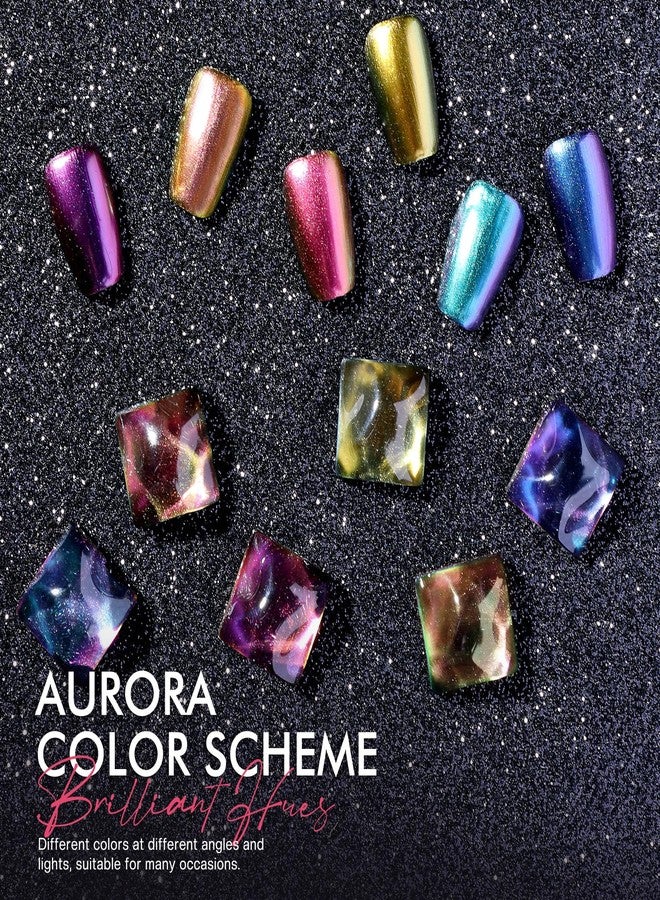 Morovan Fingernail Nail Polish Set: Holographic Metallic Lacquer Air Dry Nail Polish Regular Nail Pack 0.27oz Glitter Finger Nail Bulk Toenail Polish Kit Gift for Women - Image 4