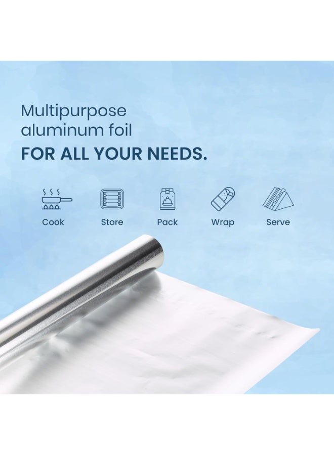 Origami Silver Aluminium Foil for Food Packing 25m with 11 Micron Thickness | Keeps Food Warm and Hygienic | Ideal for Storing, Packing, Wrapping, and Serving - 265g - Image 2