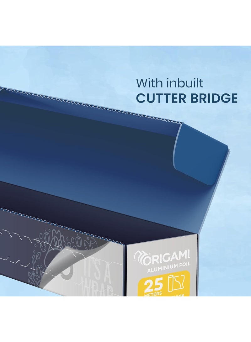 Origami Silver Aluminium Foil for Food Packing 25m with 11 Micron Thickness | Keeps Food Warm and Hygienic | Ideal for Storing, Packing, Wrapping, and Serving - 265g - Image 3