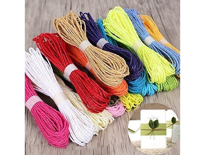 Prescent 12 Color Paper Thread 20 Meter Colorful DIY Paper Rope Threads for Various Art and Craft Projects and Decoration (12 Colors) - Image 1