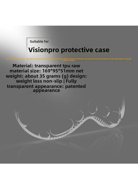 Visionpro Protective Case For Apple For Apple Vision Pro Battery Protective Case TPU Soft Rubber Power Supply-Product Color:Transparent Black-Model:Vision Pro Host Case