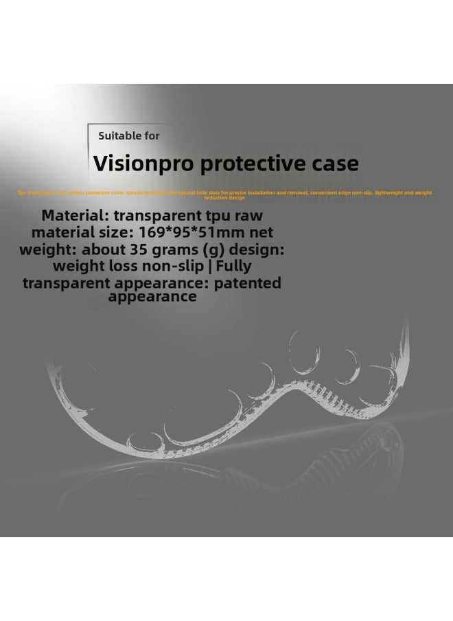 Generic - Visionpro Protective Case For Apple For Apple Vision Pro Battery Protective Case TPU Soft Rubber Power Supply-Product Color:Transparent Black-Model:Vision Pro Host Case - Image 1