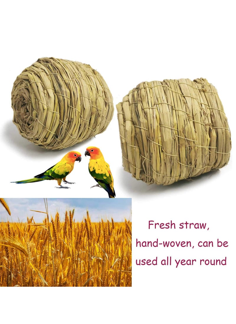 Generic Handmade Straw Natural Bird Nest/Pigeon Bird House Parrot Nest Warm Pet Bedroom Courtyard Bird Cages Adornment  - Image 3