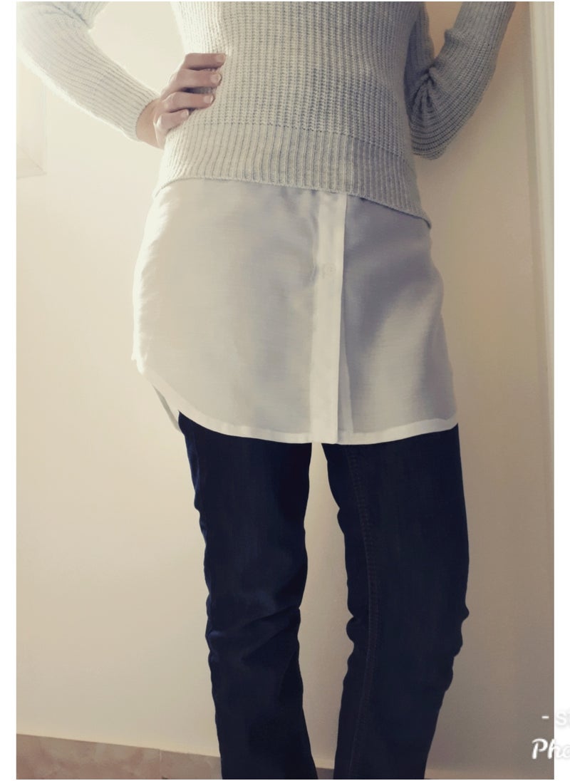 Styley skirt or half-blouse from the waist to below the hip,off white color worn under a short T-shirt to make it long and comfortable  - Image 1