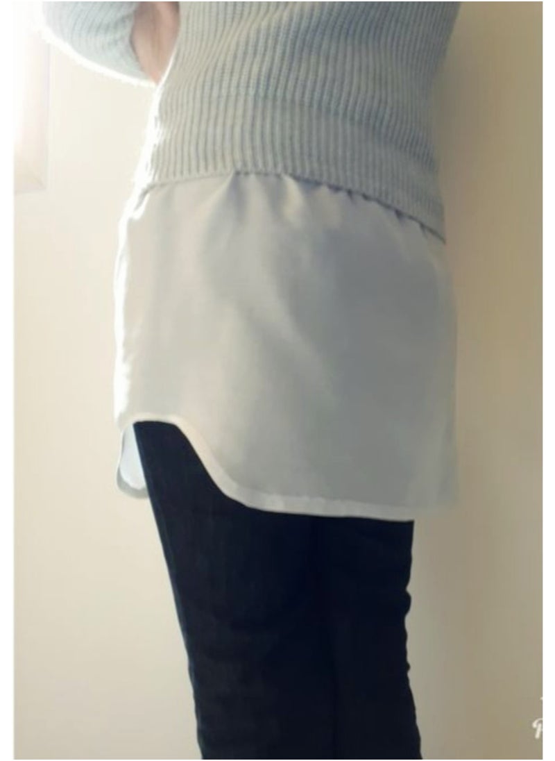 Styley skirt or half-blouse from the waist to below the hip,off white color worn under a short T-shirt to make it long and comfortable  - Image 2