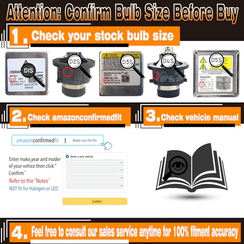 Xenooto for Lexus ES350 IS250 GS350 HID Headlights Low Beam with D4S Xenon Bulbs 2007 2008 2009 2010 2011 2012 2013 2014 2015, 6000K Lights 90981-20024 Projector Bi-Xenon, Not for Halogen, 2 Pack - Image 5