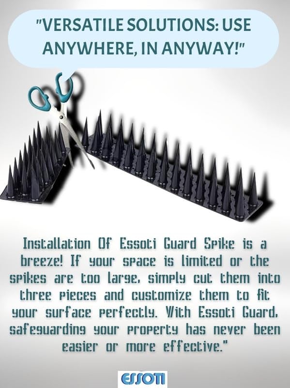 Essoti Guard: Universal Spike Deterrent for Monkeys, Dogs, Cats, Birds Pack of 100 Ideal for Railings, AC Units, and More! (White, 100) - Image 3