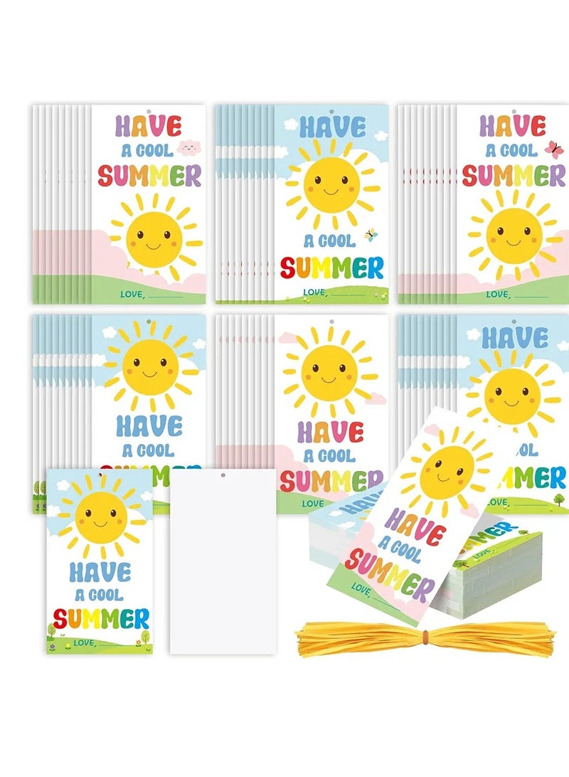 120 Pcs End of School Year Gift Tags Have a Cool Summer Paper Gift Tags with String Sunshine Teacher Appreciation Present Tags for Gift Wrapping Summer Party and Celebrations Decorations - Image 1