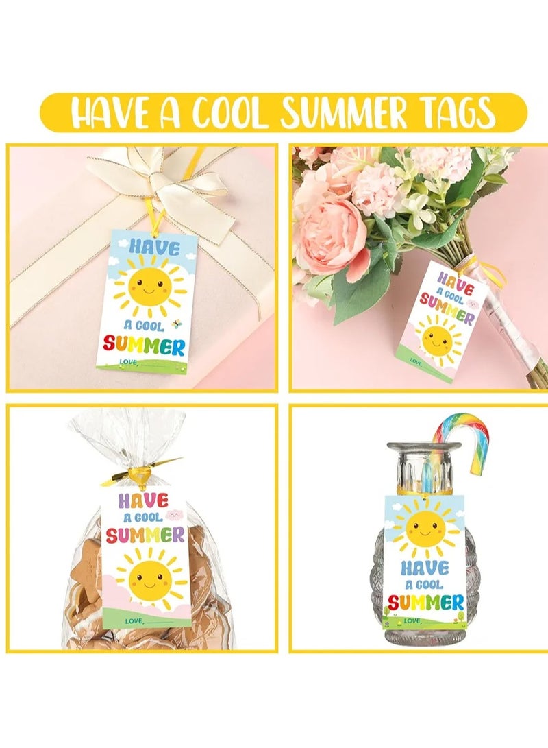 120 Pcs End of School Year Gift Tags Have a Cool Summer Paper Gift Tags with String Sunshine Teacher Appreciation Present Tags for Gift Wrapping Summer Party and Celebrations Decorations - Image 2